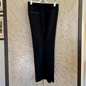 NWT PLUS PETITE Alfani Trouser Leg Black Faux Leather Trim Pants 20 SHORT NEW